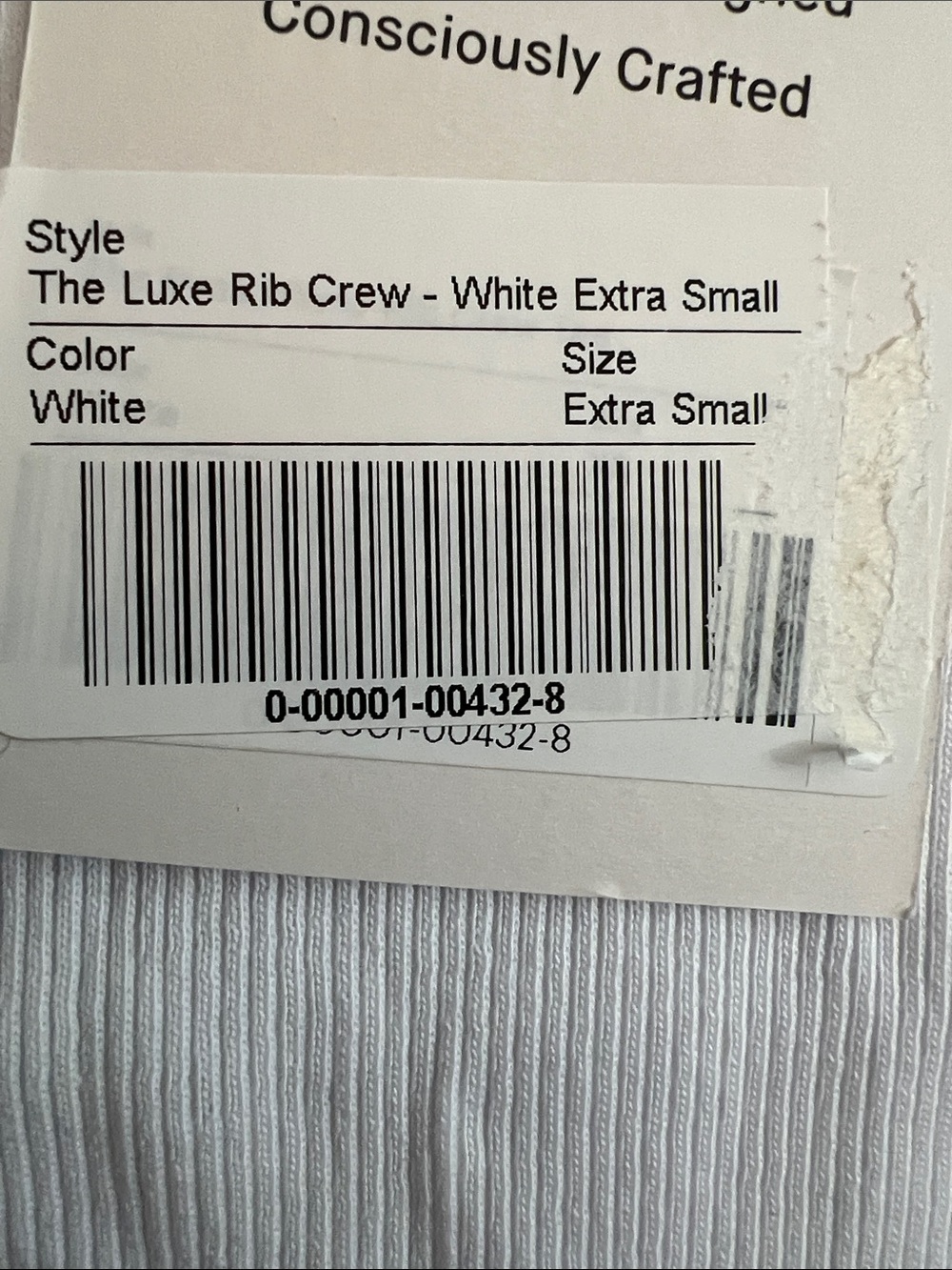 Everlane White Luxe Rib Crew Short Sleeve Top Size XS NWT - Picture 2 of 5